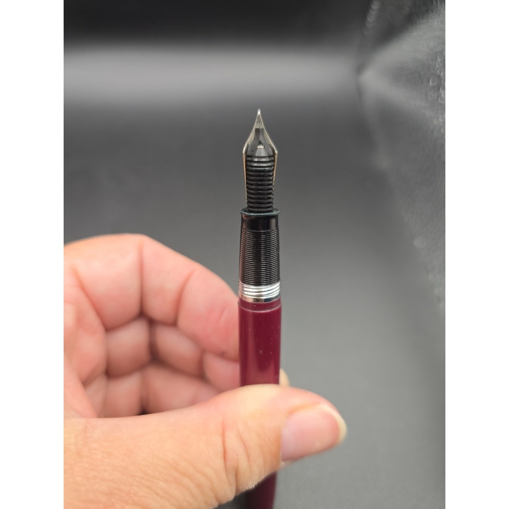 VTG 1950s Sheaffer Touchdown Fountain Pen Burgundy 14K Gold F3 Read - Picture 10 of 16